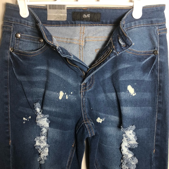 UWD Premium Denimwear NWT distressed blue jeans - Picture 6 of 8